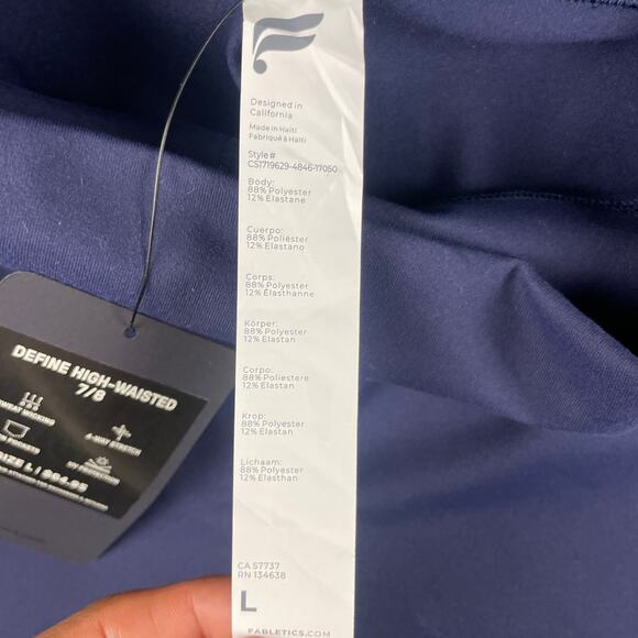 Fabletics Women's Large Blue Polyester Elastane Define High-Waisted 7/8 - Picture 4 of 10